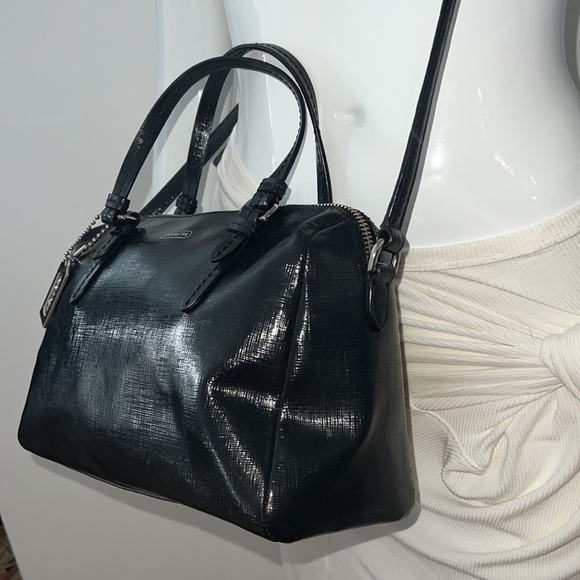 Coach Peyton Bennett Patent Crosshatch Leather Mini Shoulder Crossbody Bag - Picture 6 of 10